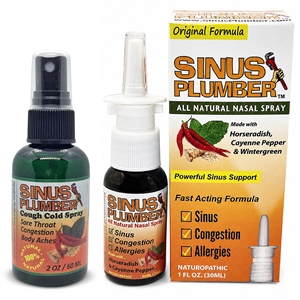 sinus plumber nasal spray and throat spray bundle capsicum