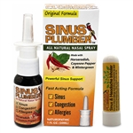 sinus plumber nasal spray and inhaler combo capsicum peppermint