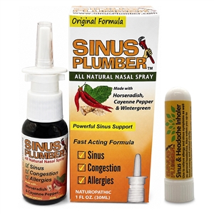 sinus plumber nasal spray and inhaler combo capsicum peppermint